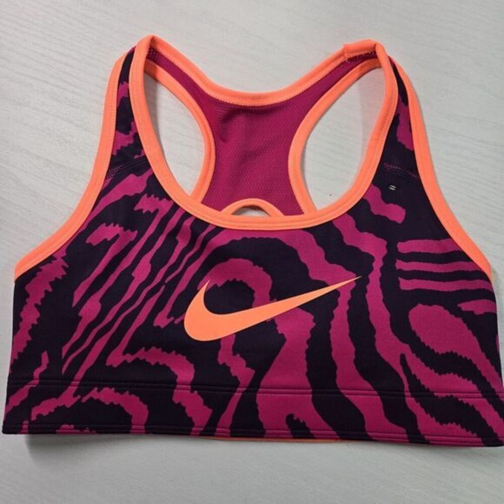 NIKE Purple/Peach Coral Reversible Racerback Stretch Sports Bra Size Small‎